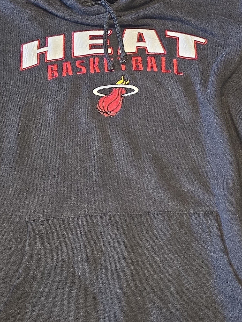 adidas Miami Heat NBA Basketball Black Hoodie Sweatshirt Size M